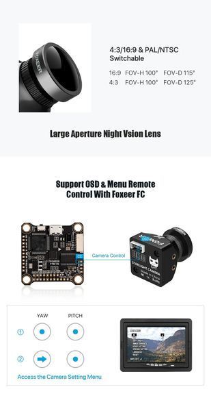 Foxeer Cat 3 Micro FPV Night Vision Camera 0.00001LUX Starlight Foxeer Cat 3 Micro Starlight фото